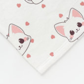 Pink Cartoon Cat Pattern with Stars and Pet Name  フリースブランケット (角)