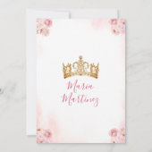 Pink Castle Princess One-ce Upon A Time Birthday 招待状 (裏面)