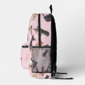 Pink Cat Backpack with Realistic Feline Breeds プリントバックパック (右)