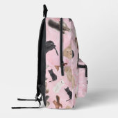 Pink Cat Backpack with Realistic Feline Breeds プリントバックパック (左)