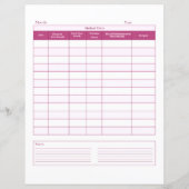 Pink Cat Healthcare Record Keeperページ (裏面)