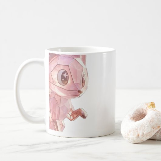 Pink cat printed mug コーヒーマグカップ (ドーナツ)