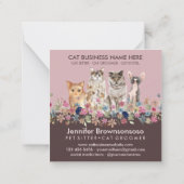 Pink Cat Sitting Groomer Petshop Service ノートカード (裏面)