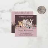 Pink Cat Sitting Groomer Petshop Service ノートカード (正面/裏面インサイチュ)