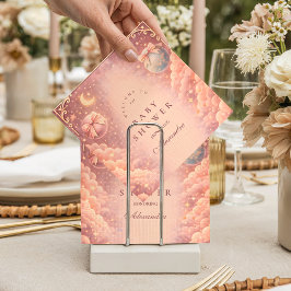 Pink Celestial Bows Clouds Baby Shower スタンダードカクテルナプキン