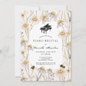 Pink Chamomiles & Bees Piano Recital 招待状 (正面)