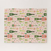 Pink Champagne and Stars Pattern ジグソーパズル (横)