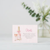 Pink Champagne Bridal Shower エンクロージャーカード (スタンド正面)