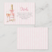 Pink Champagne Bridal Shower エンクロージャーカード (正面/裏面)