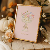 Pink Champagne Bridal Shower Cards and Gifts Sign  ポスター