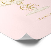 Pink Champagne Bridal Shower Cards and Gifts Sign  ポスター (角)