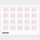 Pink Champagne Bridal Shower Sticker スクエアシール (シート)
