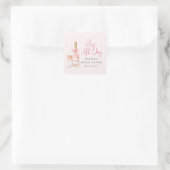 Pink Champagne Bridal Shower Sticker スクエアシール (バッグ)