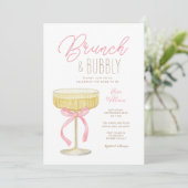 Pink Champagne Brunch & Bubbly Bridal Shower 招待状 (スタンド正面)