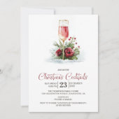 Pink Champagne Christmas Cocktails 招待状 (正面)