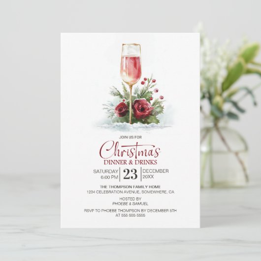 Pink Champagne Christmas Dinner and Drinks 招待状 (スタンド正面)