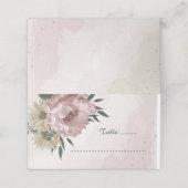 pink champagne flowers botanical wedding プレイスカード (外部開封)