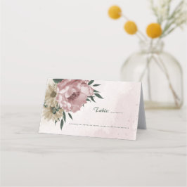 pink champagne flowers botanical wedding プレイスカード