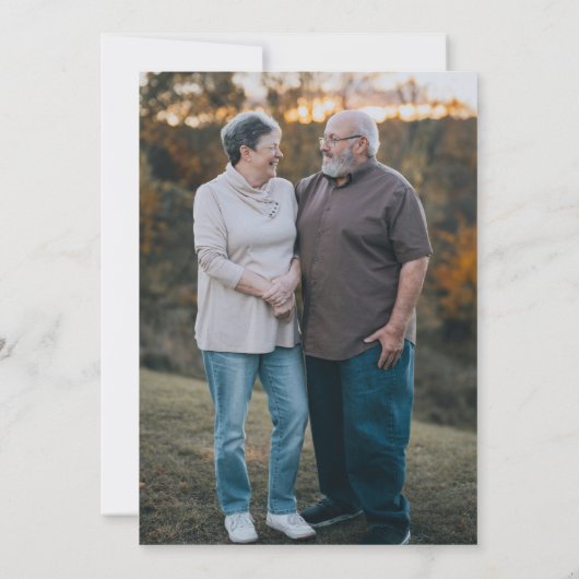 Pink Champagne Glass 35th Wedding Anniversary 招待状 (裏面)