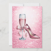 Pink Champagne Glass Aged To Perfection Birthday 招待状 (裏面)