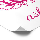 Pink Chandelier Name Wall Art ポスター (角)