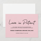 Pink change Plans Love Patient Wedding Postponed  招待状 (正面/裏面)