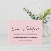 Pink change Plans Love Patient Wedding Postponed  招待状 (スタンド正面)