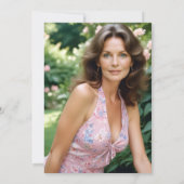 Pink Charming Ancient Cityscape Oval Translucent 招待状 (裏面)