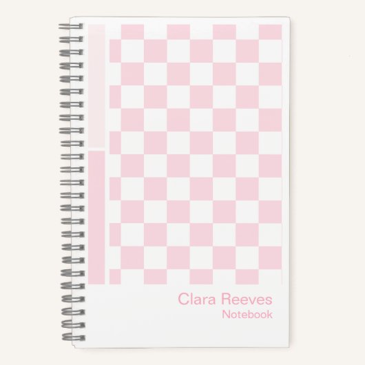 Pink Checkerboard Color Palette Aesthetic Notebook ノートブック (正面)