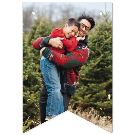 Pink Checkerboard Merry & Bright Bunting Banner バンティングフラッグ (第2の旗)