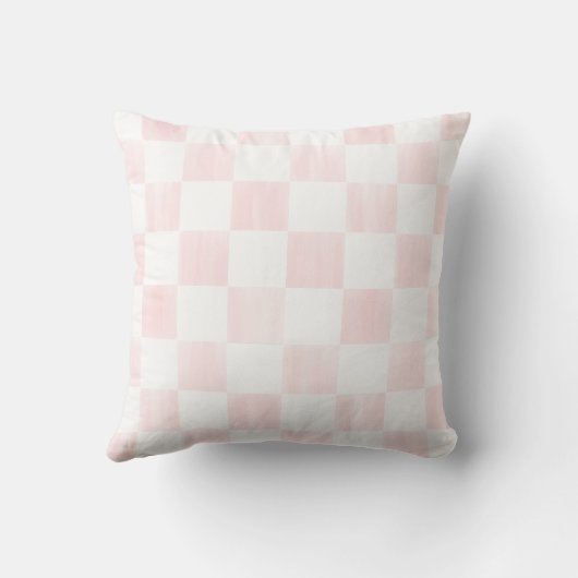 Pink Checkerboard Personalized Photo クッション (裏面)
