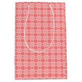 Pink Checkered Floral ミディアムペーパーバッグ (正面)