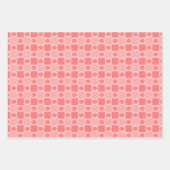 Pink Checkered Floral ラッピングペーパーシート (正面)