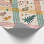 Pink Checkered Holiday Wrapping Paper ラッピングペーパー (角)