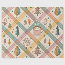 Pink Checkered Holiday Wrapping Paper ラッピングペーパー