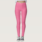 Pink checkered leggings displayed front and back  レギンス (正面)