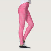 Pink checkered leggings displayed front and back  レギンス (右)