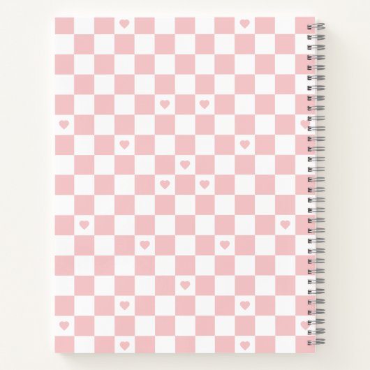 Pink Checkered Pattern Background ノートブック (裏面)