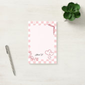 Pink Checkered Pattern Background Post-It Notes ポストイット (オフィス)