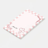 Pink Checkered Pattern Background Post-It Notes ポストイット (アングル)