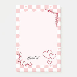 Pink Checkered Pattern Background Post-It Notes ポストイット