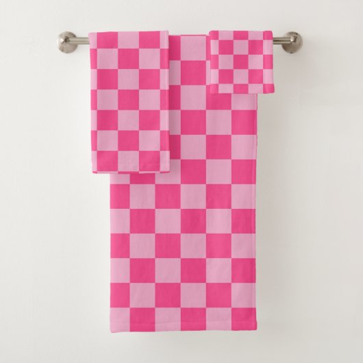Pink Checkered Print バスタオルセット (インサイチュ)