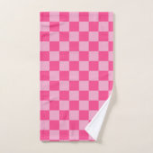 Pink Checkered Print バスタオルセット (ハンドタオル)