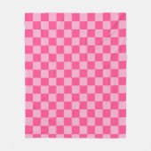 Pink Checkered Print フリースブランケット (正面)