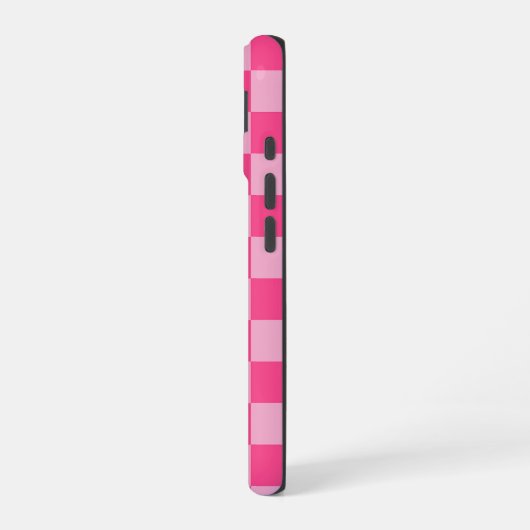 Pink Checkered Print iPhone 16ケース (左側面)