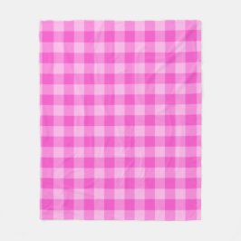 Pink Checkered Square Seamless Pattern  フリースブランケット