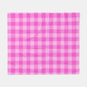Pink Checkered Square Seamless Pattern フリースブランケット (正面(横))