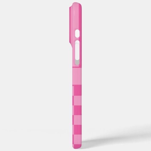 Pink Checkered Striped Personalized Case-Mate iPhoneケース (裏面 / 左)