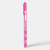 Pink Checkered Striped Personalized Case-Mate iPhoneケース (裏面 / 左)
