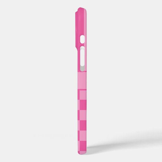 Pink Checkered Striped Personalized Case-Mate iPhoneケース (裏面 / 左)